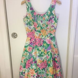Vintage Floral Fit and Flare Dress👒
